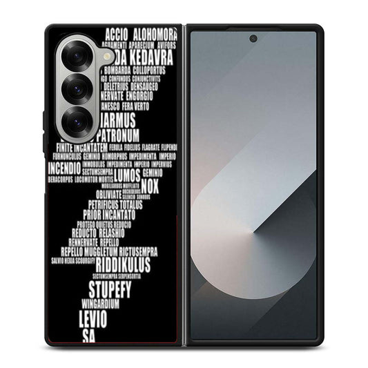 Harry Potter Spell Black Cover Samsung Z Fold 6 Case