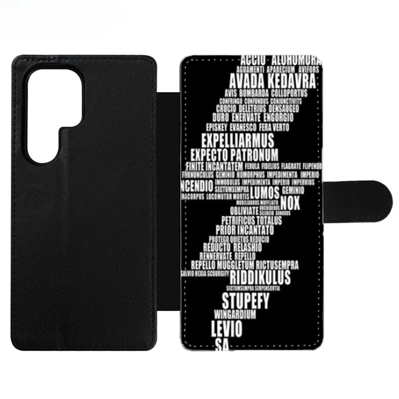 Harry Potter Spell Black Cover Wallet Samsung Case