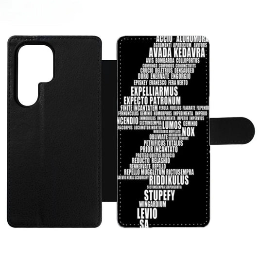 Harry Potter Spell Black Cover Wallet Samsung Case
