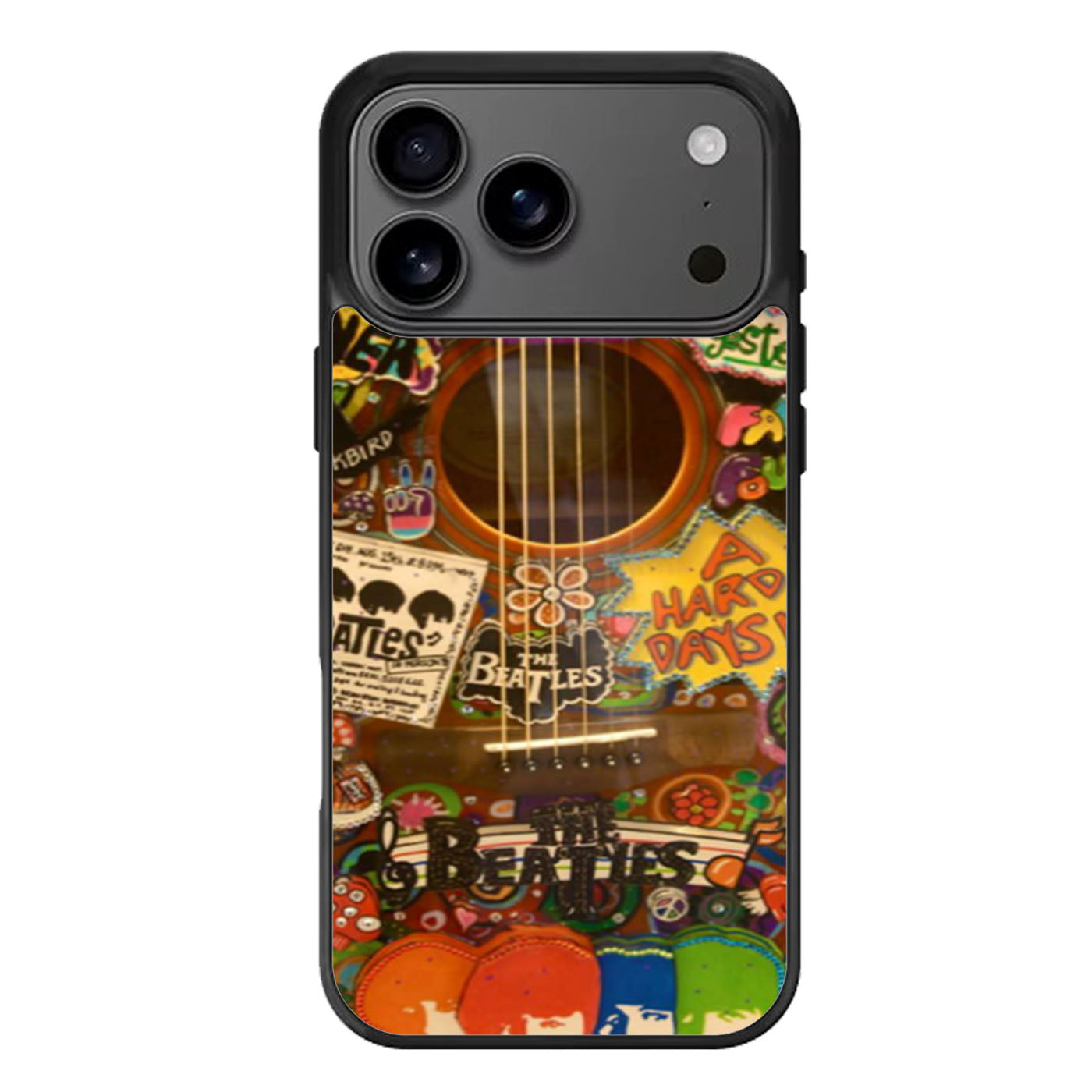 Hippie Beatles Guitar iPhone 17 Pro Max Case