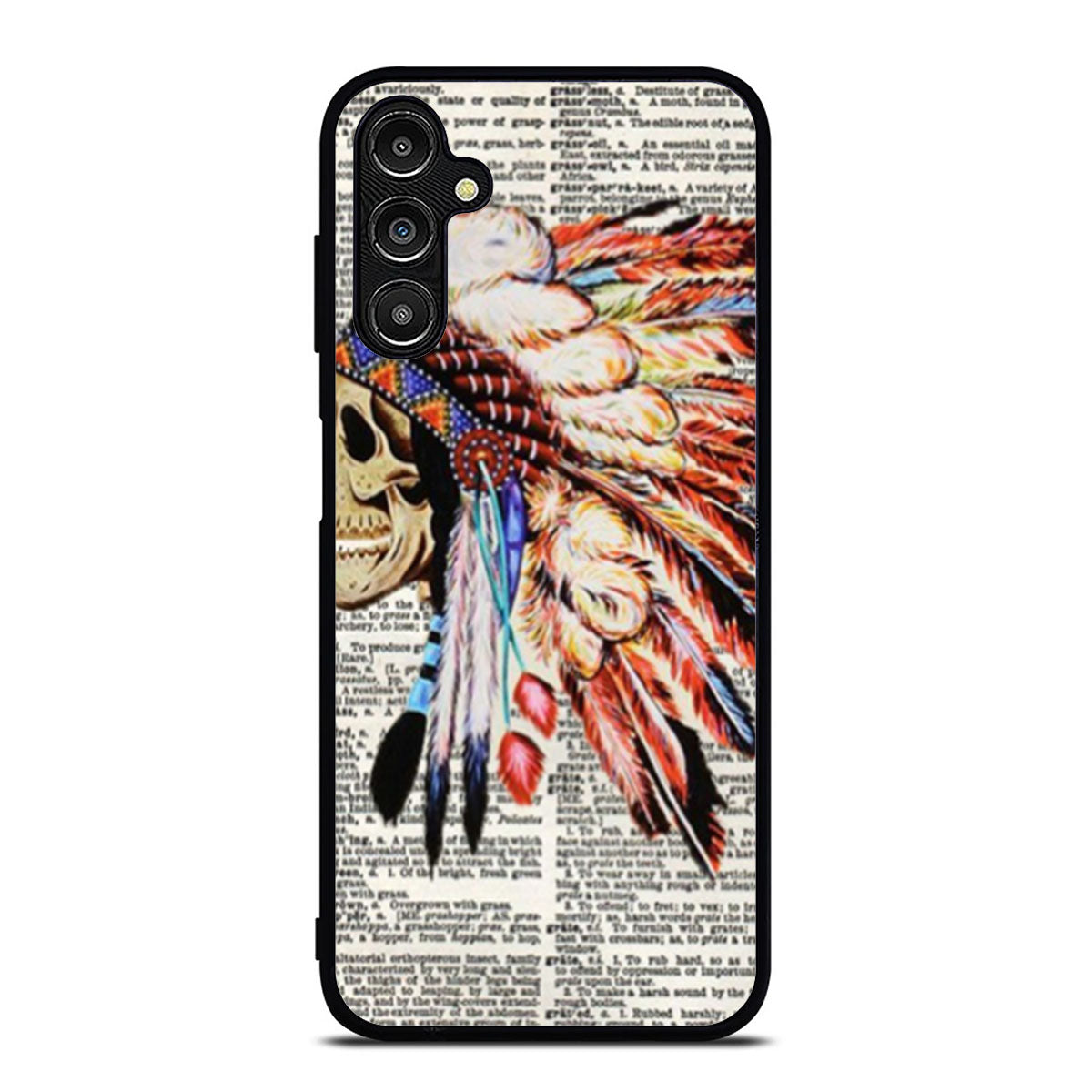 Hipster Indian Skull newspaper and dictionary art Samsung A16 Case
