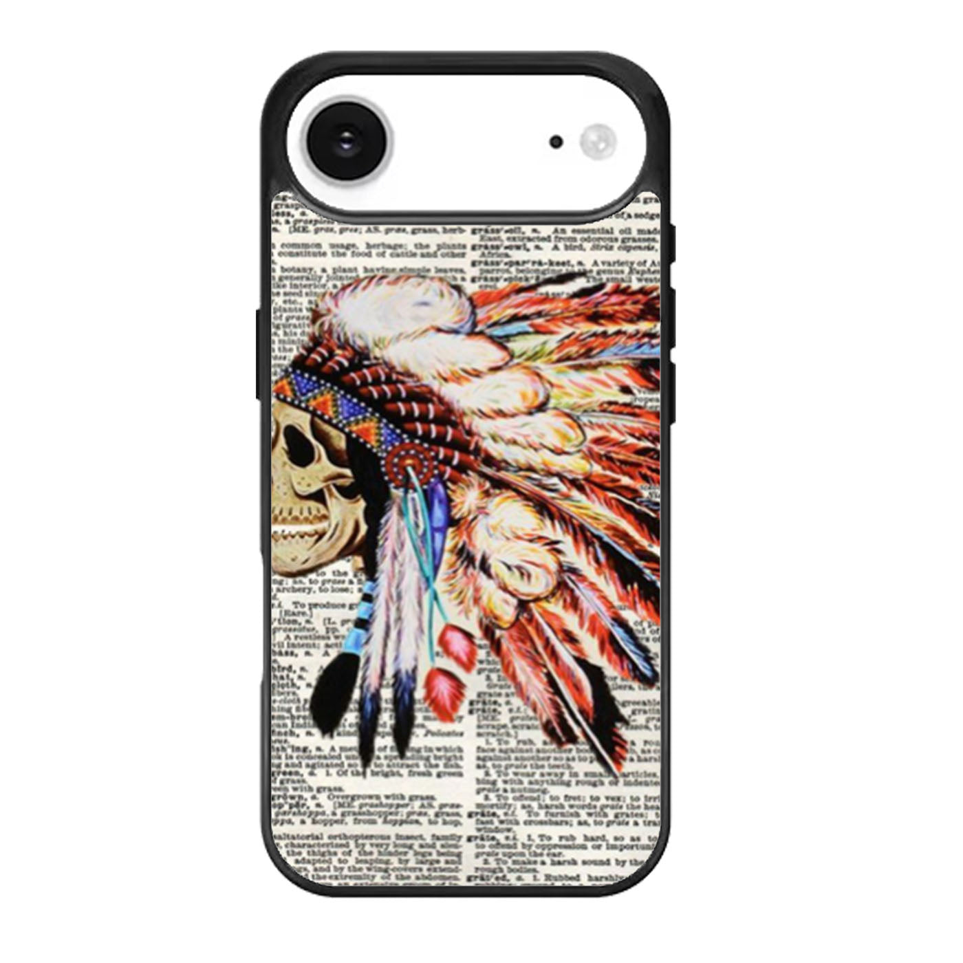 Hipster Indian Skull newspaper and dictionary art iPhone Air Case