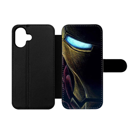 IRONE MAN AVENGERS FACE ART Wallet iPhone Case