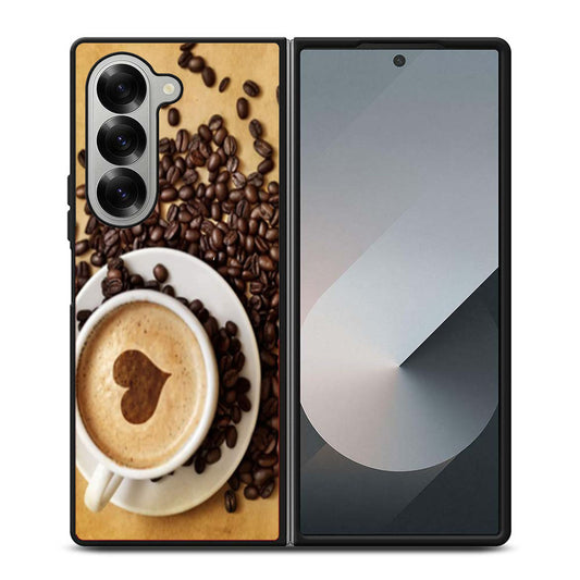 I Love Coffee Latter Art Samsung Z Fold 6 Case