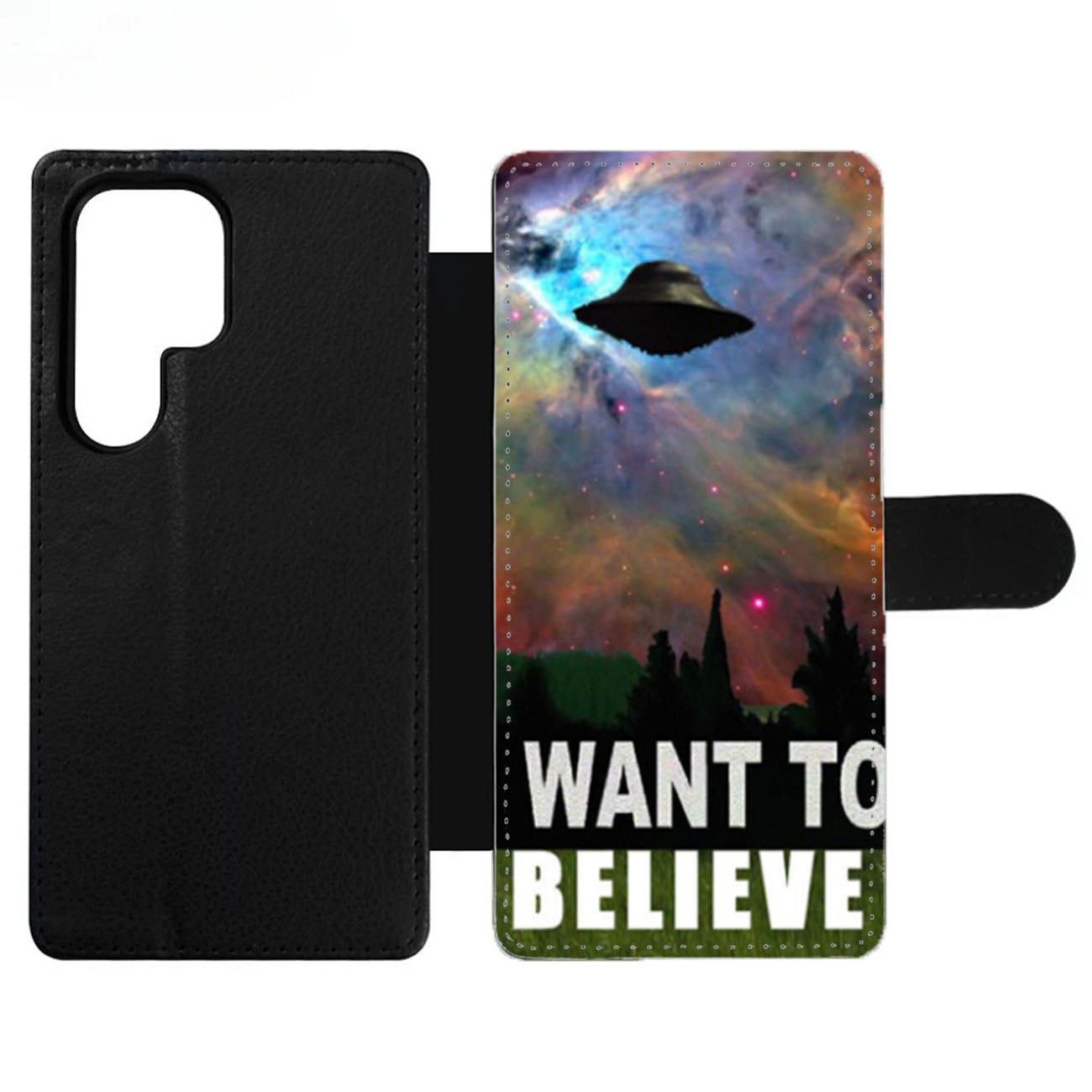 I Want To Believe X File Movie Nebula Space Wallet Samsung Case