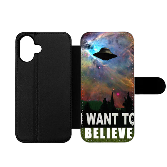 I Want To Believe X File Movie Nebula Space Wallet iPhone Case