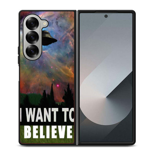 I Want To Believe X File Movie Nebula Space Samsung Z Fold 6 Case