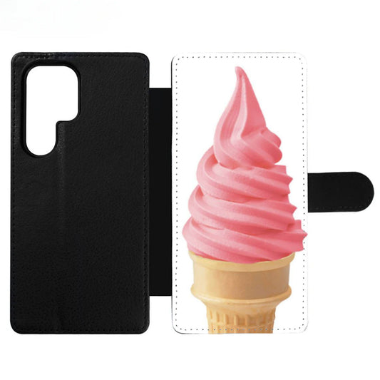 Ice Cream Cone Strawberry Wallet Samsung Case