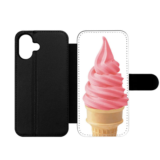 Ice Cream Cone Strawberry Wallet iPhone Case