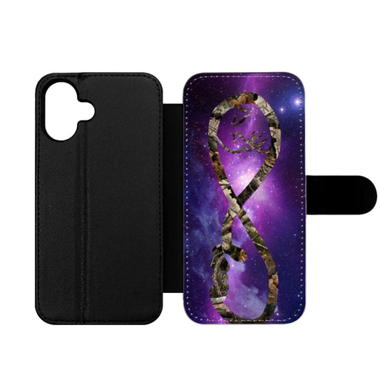 Infinity Love Browning Deer Camo Nebula Galaxy Wallet iPhone Case