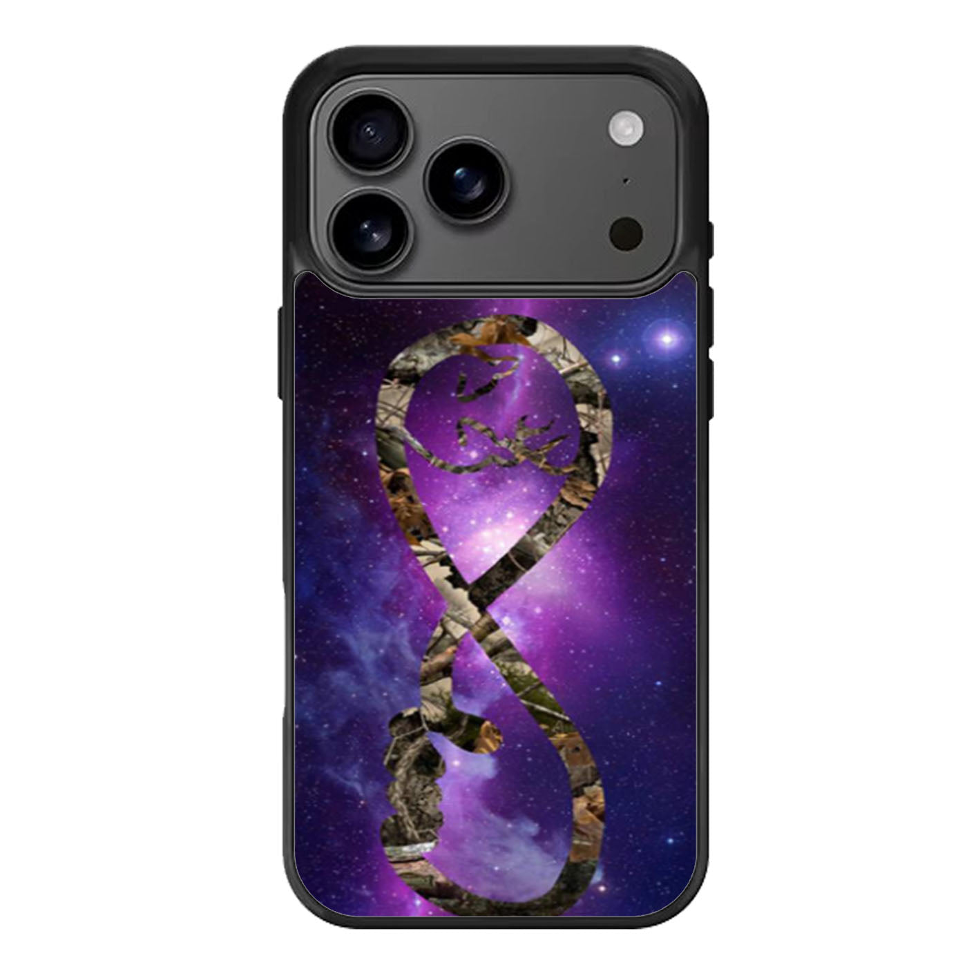 Infinity Love Browning Deer Camo Nebula Galaxy iPhone 17 Pro Max Case