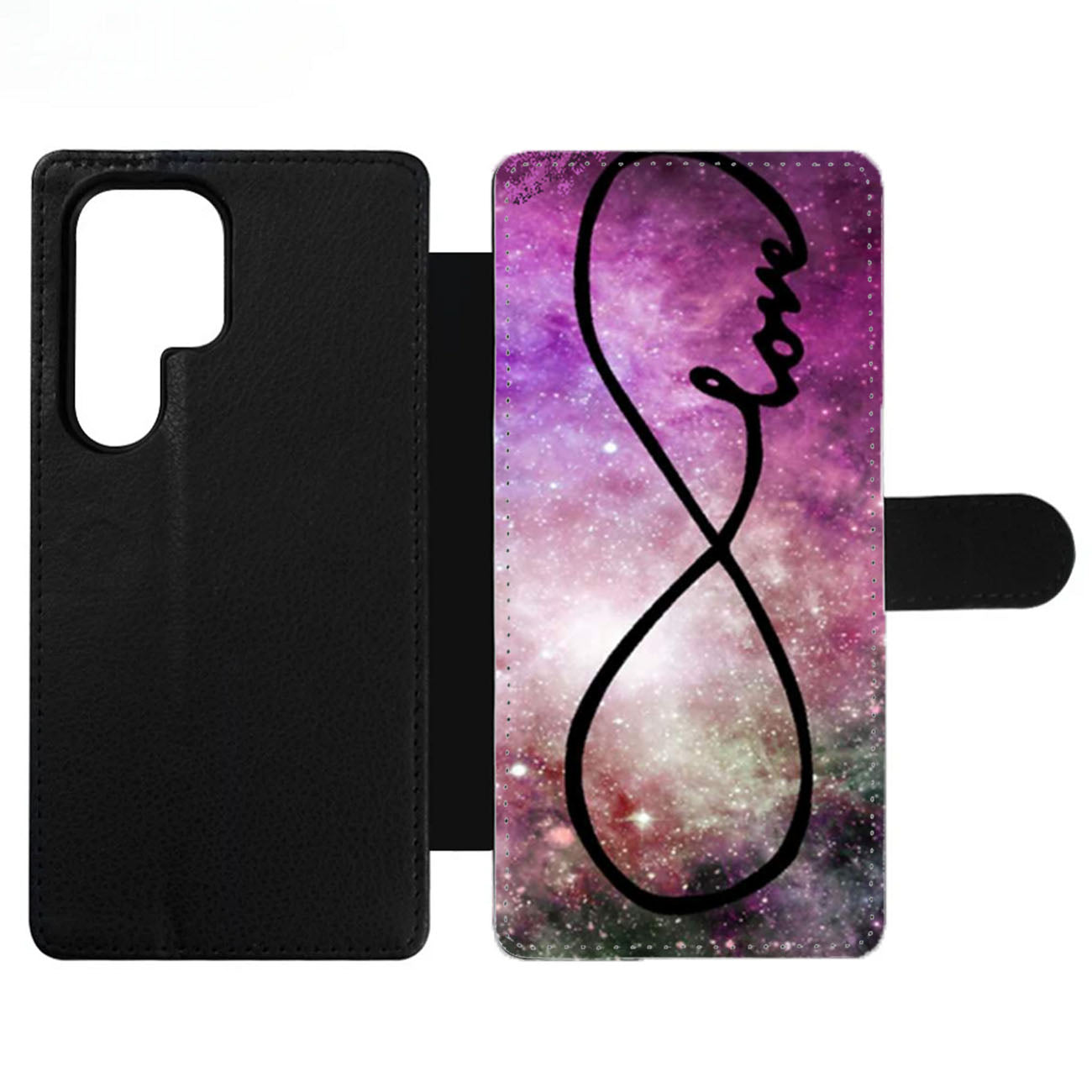 Infinity Love Purple Galaxy Nebula Wallet Samsung Case
