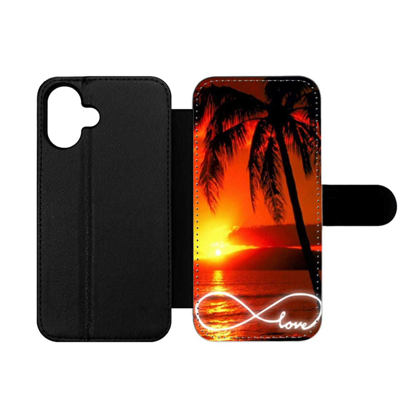 Infinity Love Sunset Beach Wallet iPhone Case