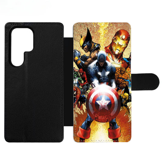 Iron Man Captain America Wolverine Wallet Samsung Case