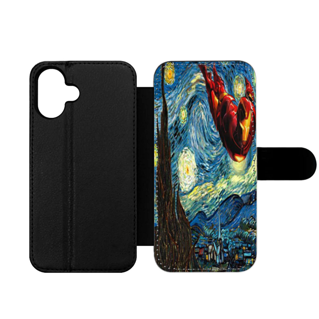 Iron Man Starry Night Wallet iPhone Case