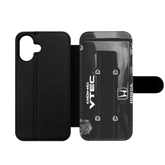 Jdm Honda DOHC Vtec Black Wallet iPhone Case