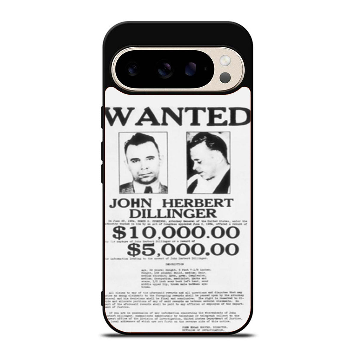 John Herbert Dillinger Wanted Poster Google Pixel 9 Pro Case