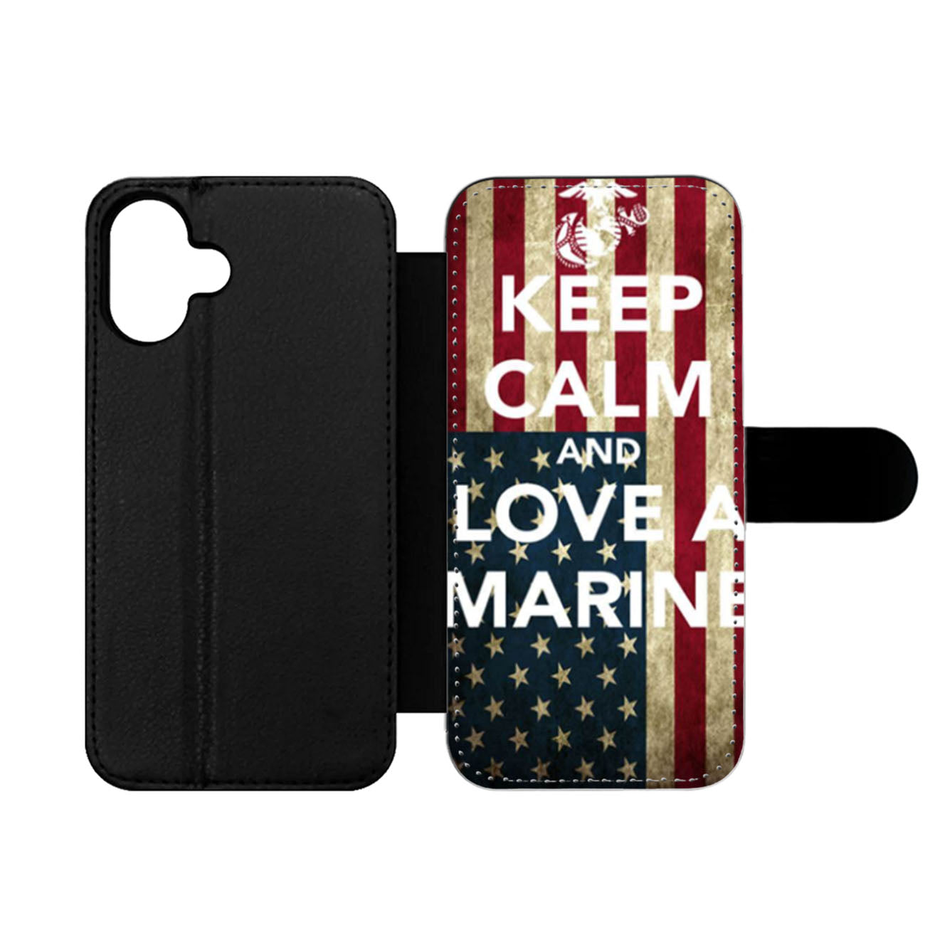 Keep Calm And Love Your Marine Wallet iPhone Case