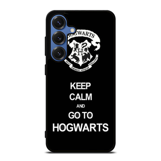 Keep Calm and Go to Hogwarts Black Samsung S25 Ultra Case