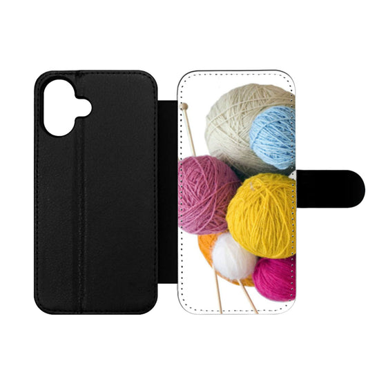 Knitting Knit Needles Yarn Wallet iPhone Case