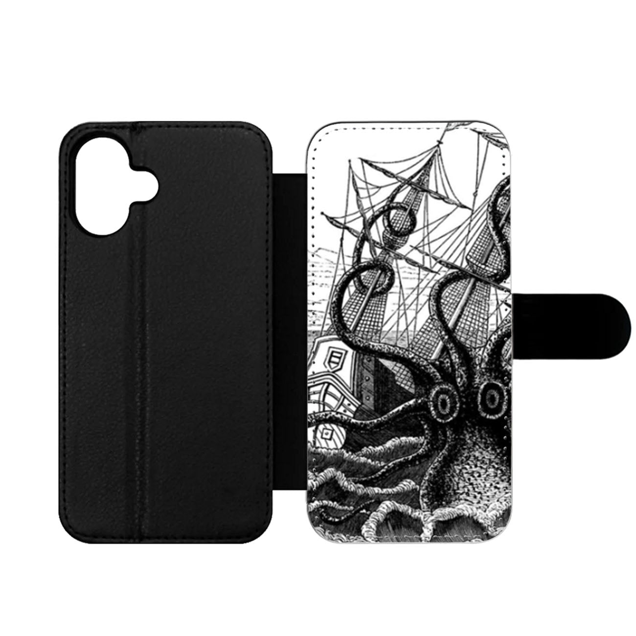 Kraken Nautical Artwork Wallet iPhone Case