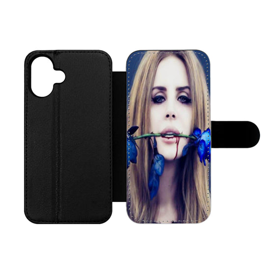 Lana del Rey Biting Rose Wallet iPhone Case
