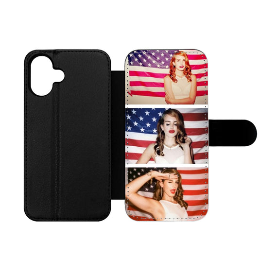Lana del Rey and American Flag Wallet iPhone Case