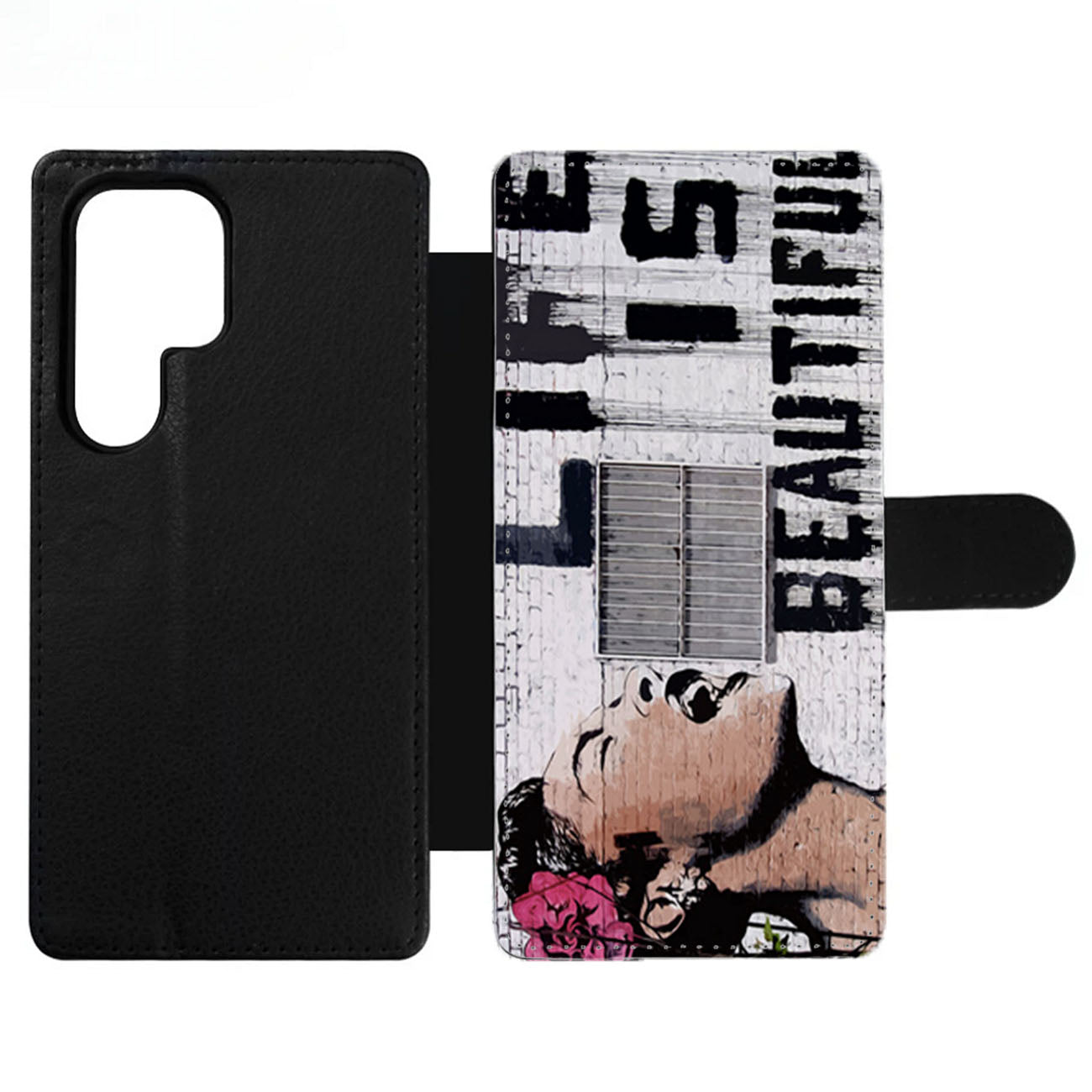 Life is Beautiful Graffiti Wallet Samsung Case