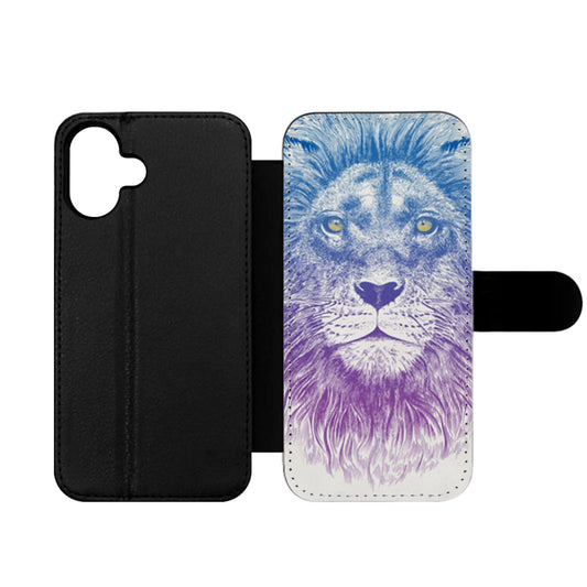 Lion Art Face Wallet iPhone Case