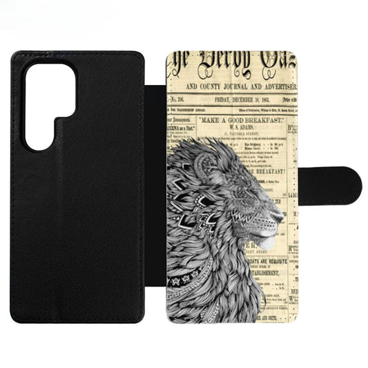 Lion King Aztec Old Newspaper Wallet Samsung Case