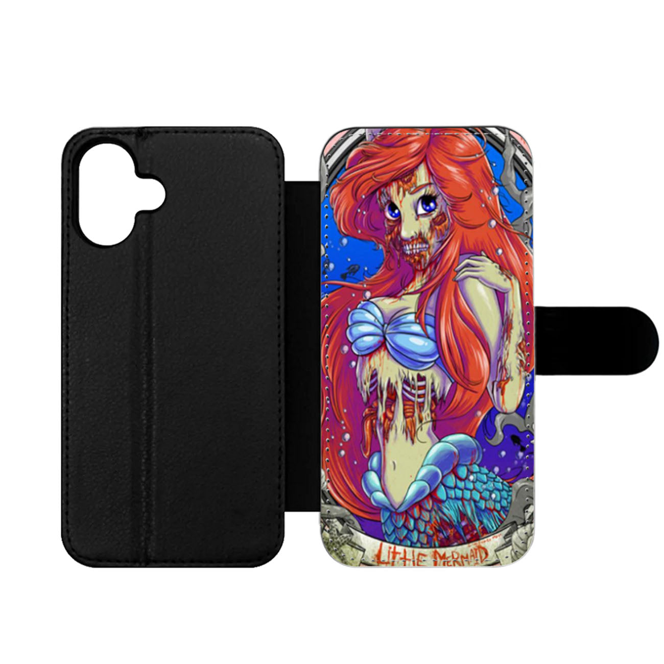 Little Mermaid Zombie Art Wallet iPhone Case