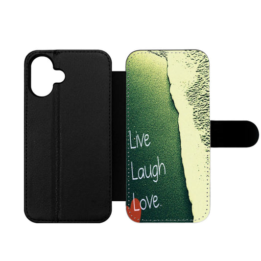 Live Laugh Love Beach Sand Wallet iPhone Case