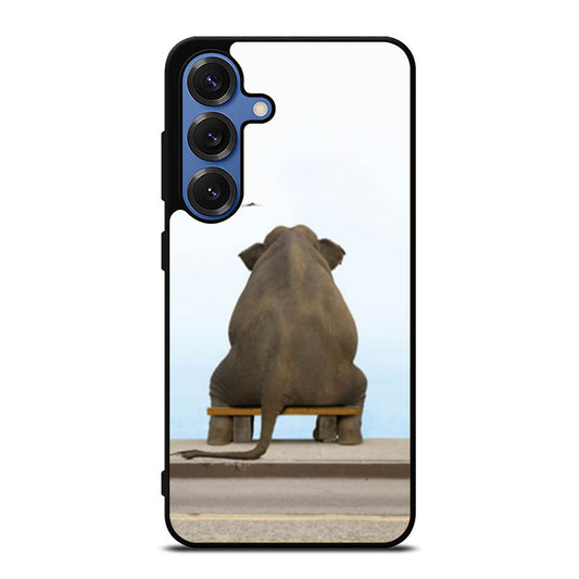 Lonely Elephant Sitting on Bench Samsung S25 Ultra Case