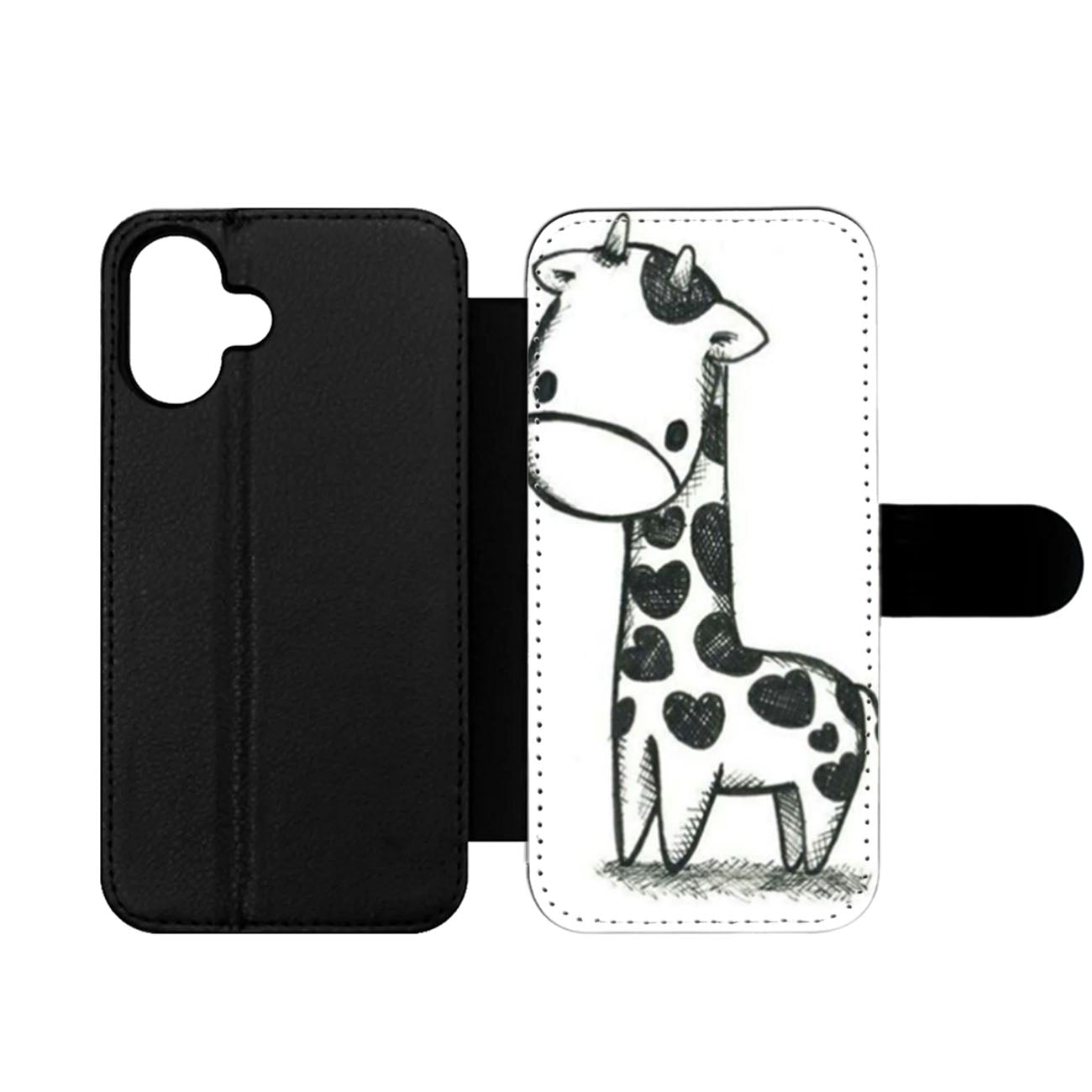 Lovely White Giraffe Wallet iPhone Case