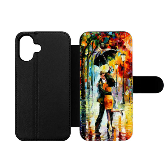 Lover Kissing Under The Rain Wallet iPhone Case