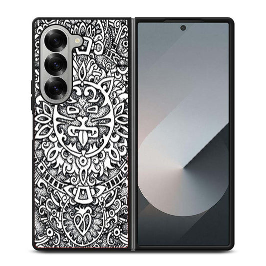 Mandala Lion Pattern Samsung Z Fold 6 Case