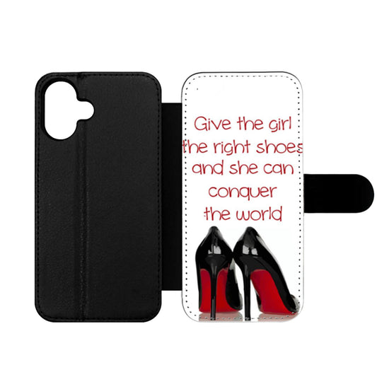 Marilyn Monroe Quote Give A Girl The Right Shoes Two Wallet iPhone Case