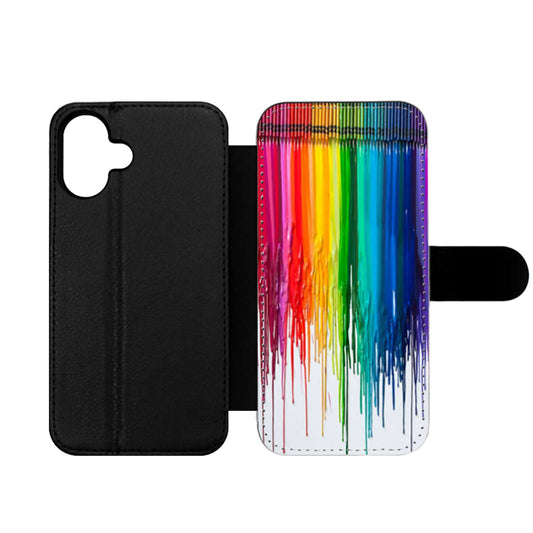 Melting Crayon Art Wallet iPhone Case
