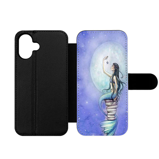 Mermaid on The Moon Wallet iPhone Case
