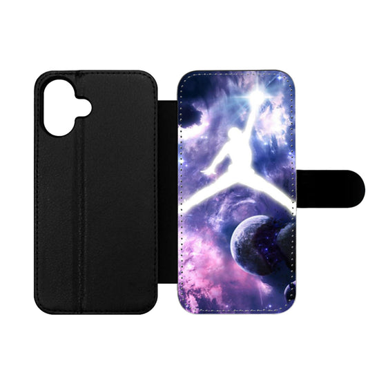 Michael Jordan In Galaxy Nebula Wallet iPhone Case