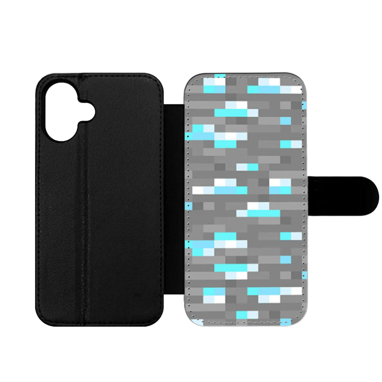 Minecraft Inspired Ore Diamond Wallet iPhone Case