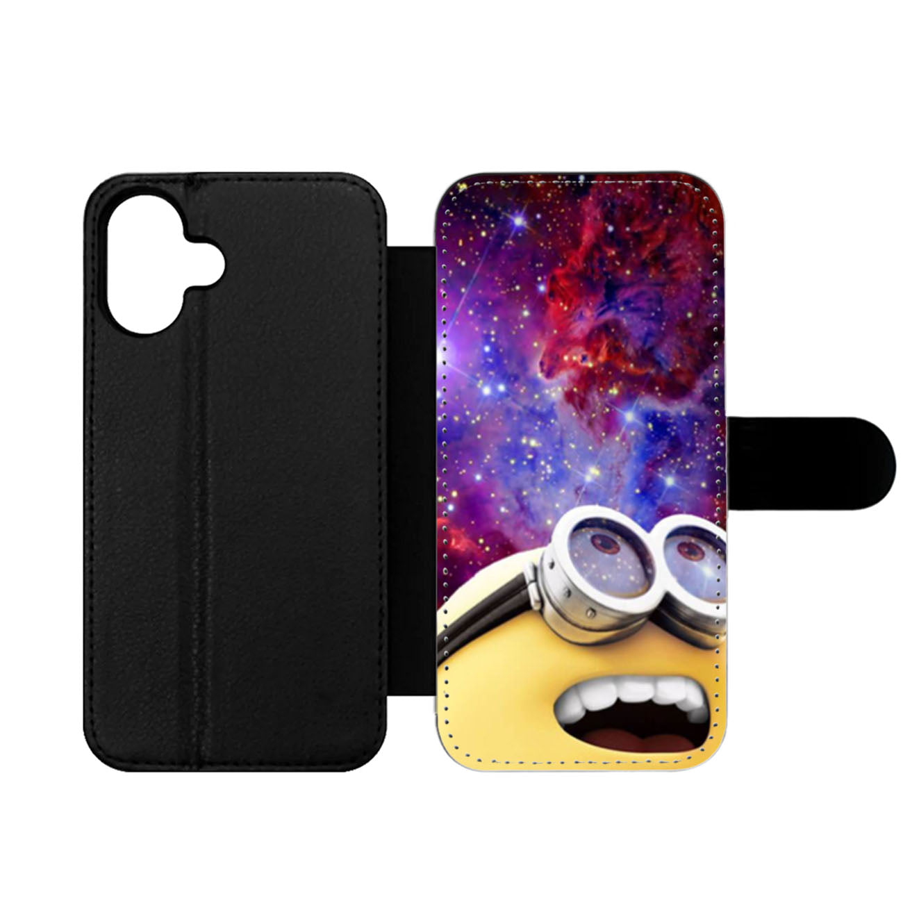 Minion Look Galaxy Nebula Wallet iPhone Case