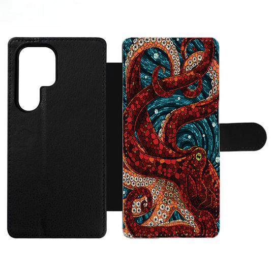 Mosaic Octopus Art Wallet Samsung Case