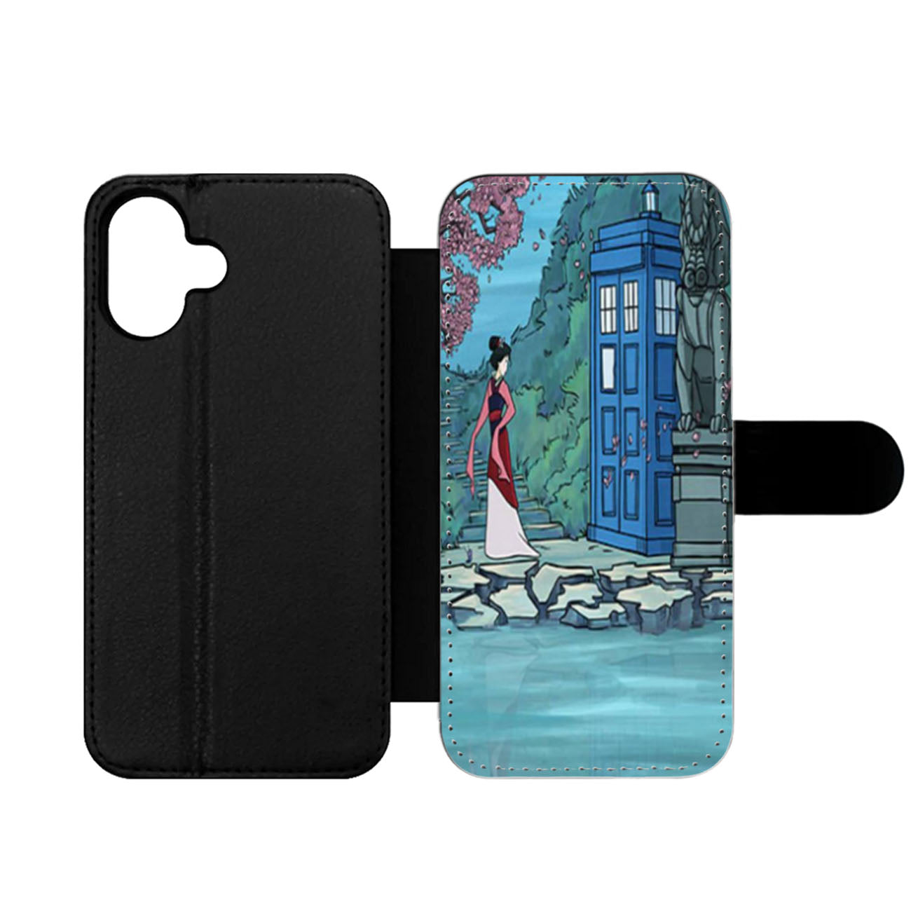 Mulan Meet Tardis Doctor Who Wallet iPhone Case