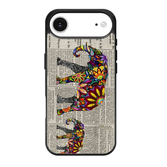 Mum And Baby Elephant On Dictionary Page iPhone Air Case