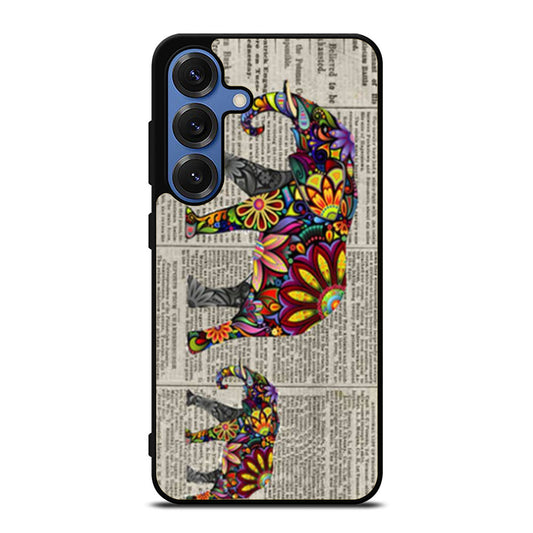 Mum And Baby Elephant On Dictionary Page Samsung S25 Ultra Case
