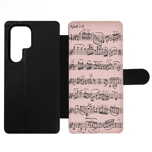 Music Note Winter White Mozart Wallet Samsung Case