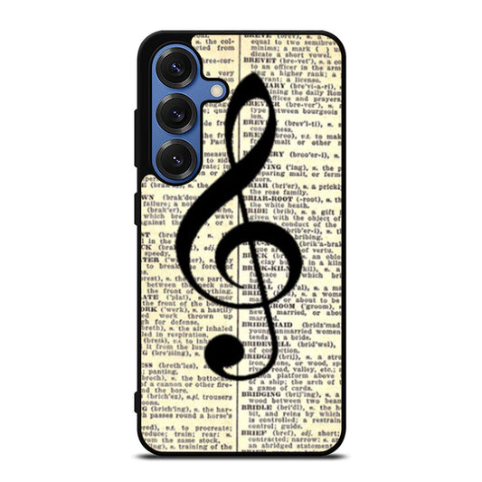 Musical Notes and Old newspaper Samsung S25 Ultra Case
