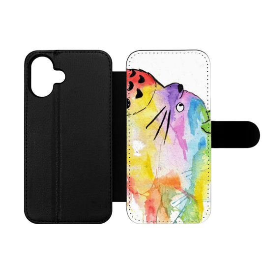 My Neighbor Totoro Watercolor Art Wallet iPhone Case