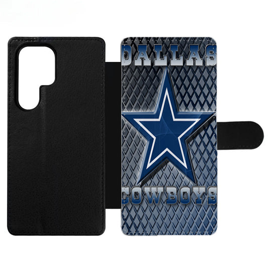 NFL Dallas Cowboys Blue Faux Glitter Sparkle Wallet Samsung Case